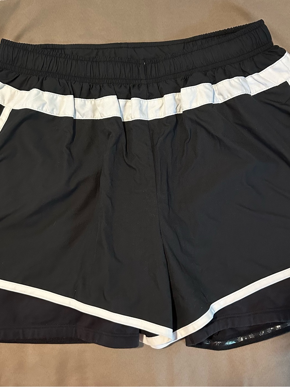 Athleta Black Athletic Shorts with White Trim